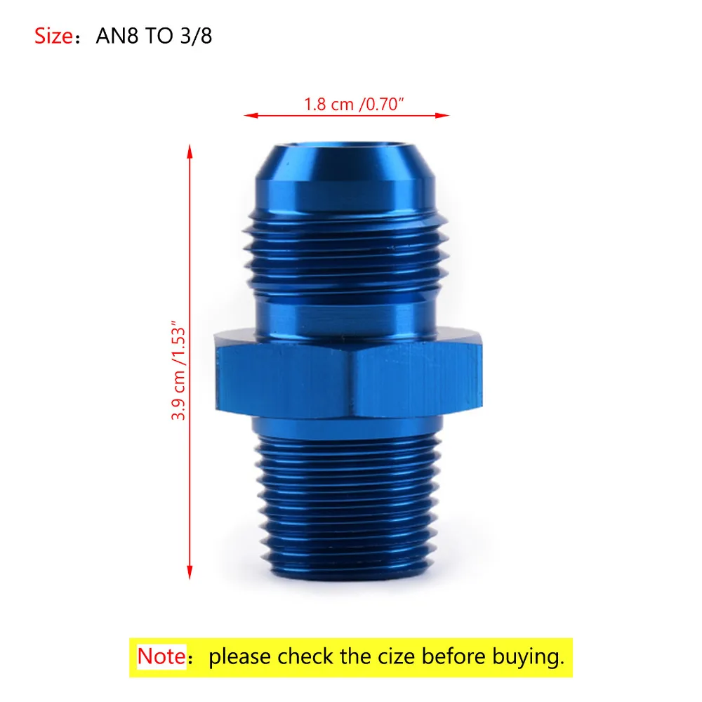 Areyourshop автомобильный 1 шт. AN4 AN6 AN8 AN10 AN12 NPT прямой Мазут Воздушный шланг фитинг Мужской адаптер синий авто аксессуары
