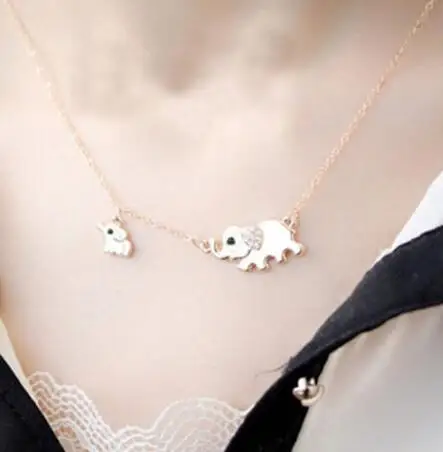 Ожерелье с подвеской в виде слона кристаллами B372 | Украшения и аксессуары