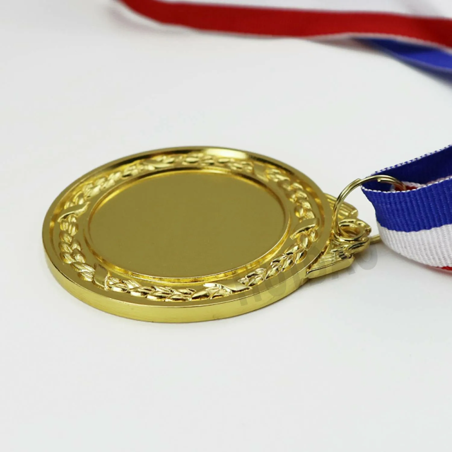 1PCS Blank Medals Lace Border Design Gold Color Medal Semi-custom Medal Can Laser Marking Your Logo or Paste Logo