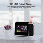 Будильник проекционный с функцией повтора и даты, настольные светодиодные часы с подсветкой для показа погоды