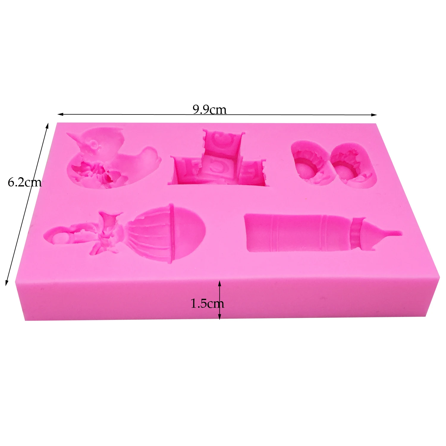 

M0454 Duck Bottle Nipple Alphabet Block Shoes Baby Toy Series Silicone Fondant Mold Cookware Mould Cake Decorating Tool