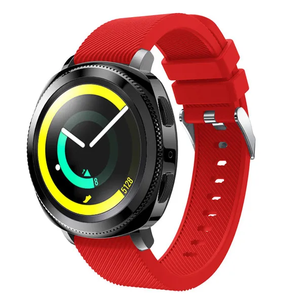 20 мм ремешок для наручных часов amazift Bip ремешок для смарт-часов Garmin Vivoactive 3/645 силиконовый ремешок для наручных часов для samsung Шестерни S2 спортивный браслет - Цвет: Красный