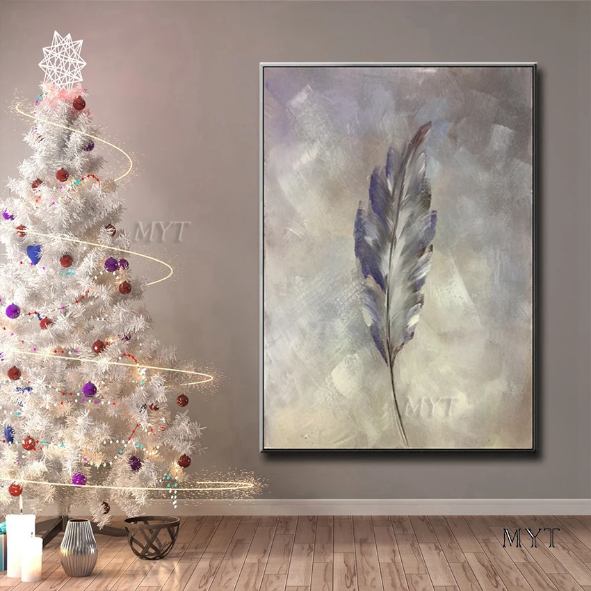 

New Design Abstract Feather Oil Painting Handmade Wall Canvas Art Wall Decor Home Pieces Abstract Paintings Art For Living Room