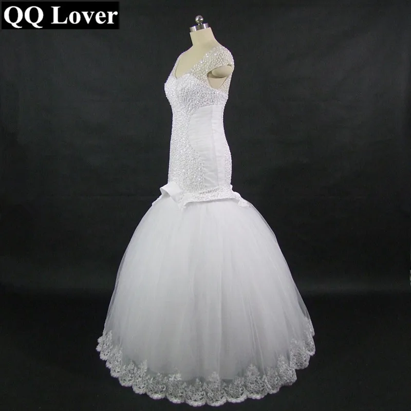 QQ Lover New Mermaid Wedding Dress With Video Custom-made African Styles Gown Dresses | Свадьбы и торжества