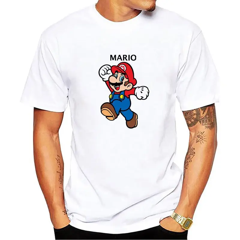 Для мужчин модная футболка Hipster Printed футболки топы с короткими рукавами Super Mario