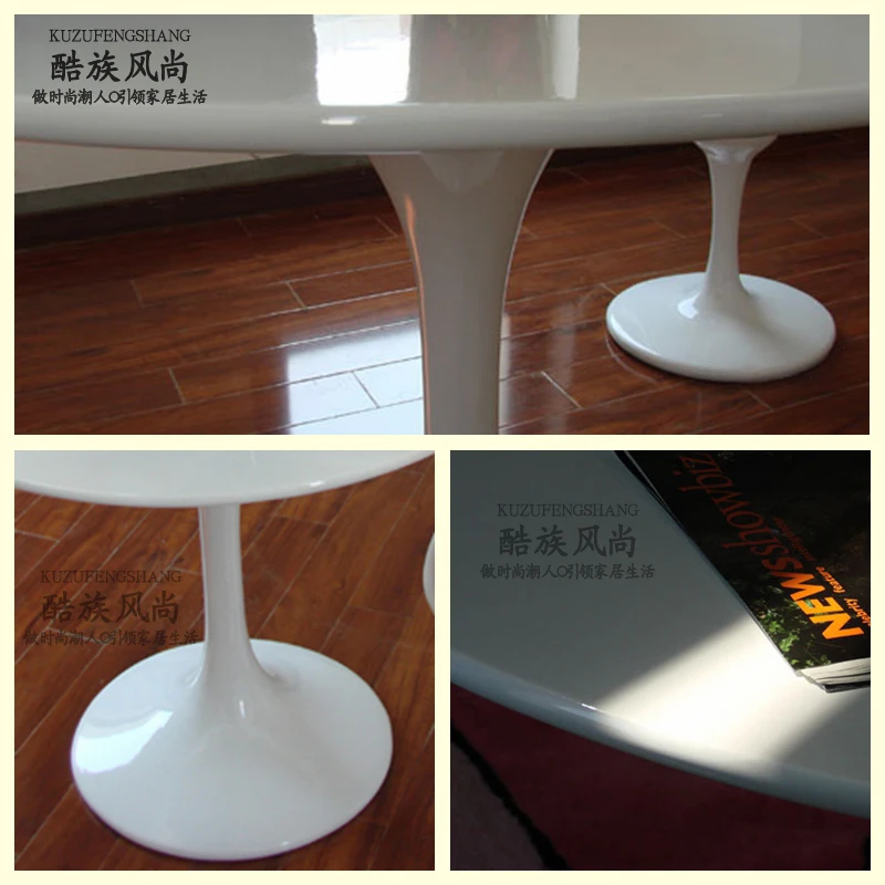 Fiberglass tulip table round conference to discuss computer desk Continental dining stylish reception | Мебель