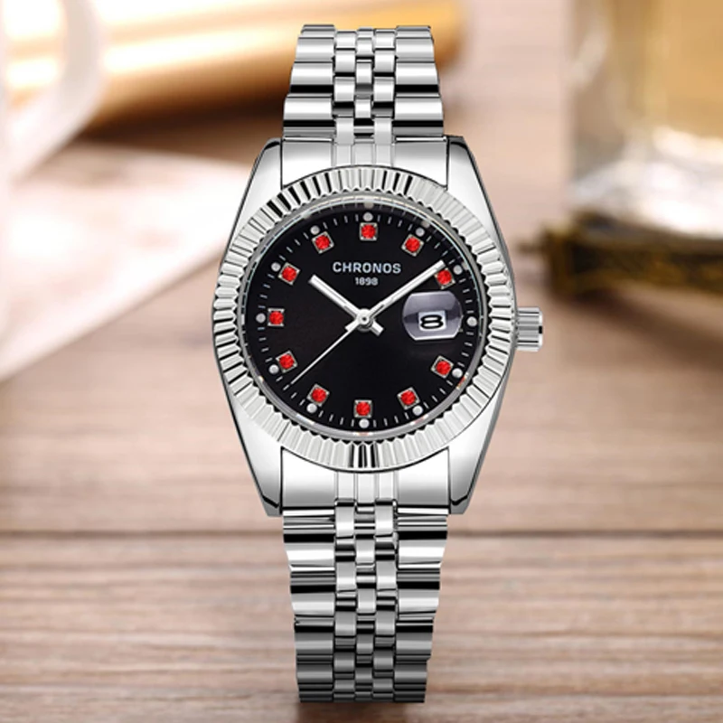 Женские Классические кварцевые часы Chronos элегантные водонепроницаемые золотого