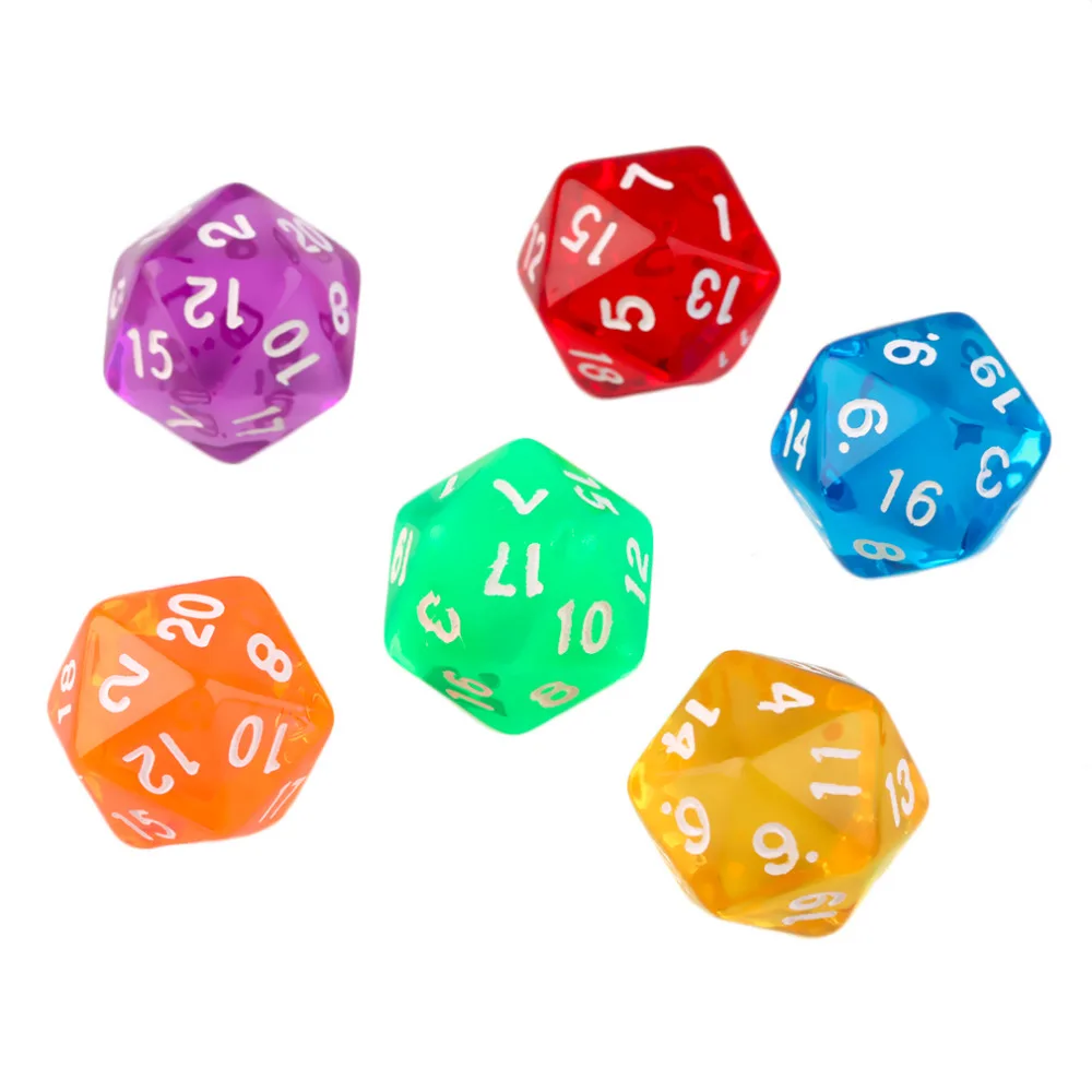 Новые 6 шт./компл. игры с разными сторонами D20 игровые кубики игра смешанные