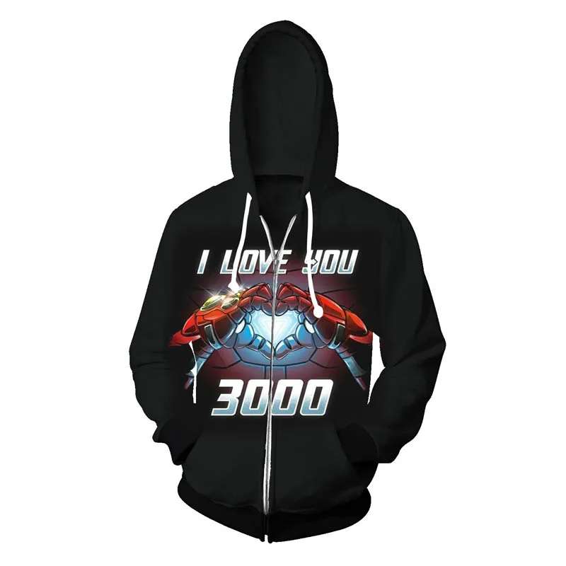 Cosroad Мстители 4 Endgame Железный человек косплей Тони Старк I Love you 3000 толстовка с