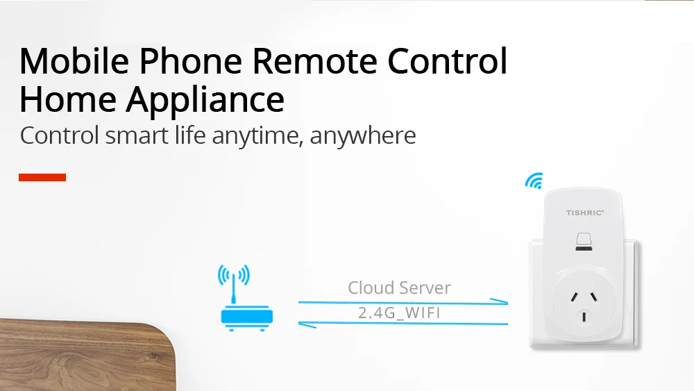 Tishric T30 10A WiFi умная розетка AU/FR/EU/UK/US Беспроводная розетка, умная розетка, поддержка Alexa Google IFTTT