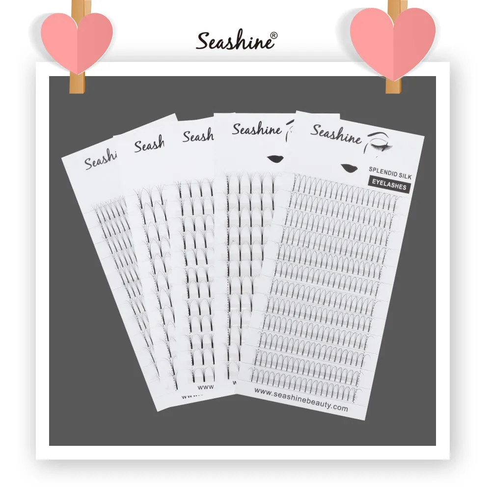 

Seashine Volume Lashes Long Stem Premade Fans 1 Tray 12 Rows Mink Eyelashes Extension Supplies 2D-6D Premade Volume Fans Lashes