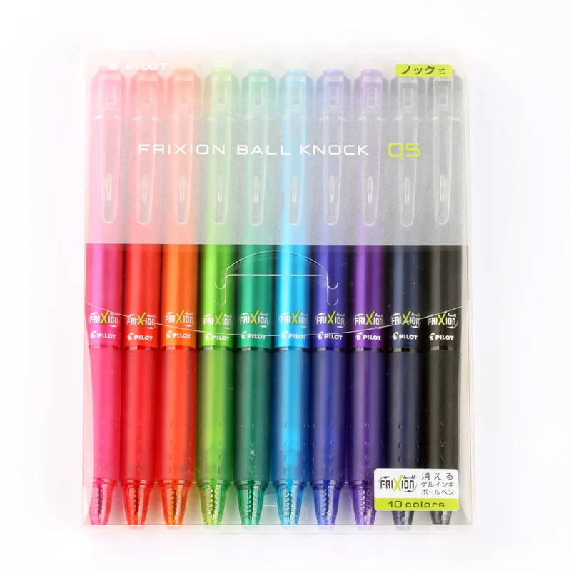 Japan Pilot FriXion 1 set 10 colors Magic Erasable Press Touchable Gel Ink Pen School Office Supplies 0.5 mm LFBK230EF10C|gel ink pen|pilot