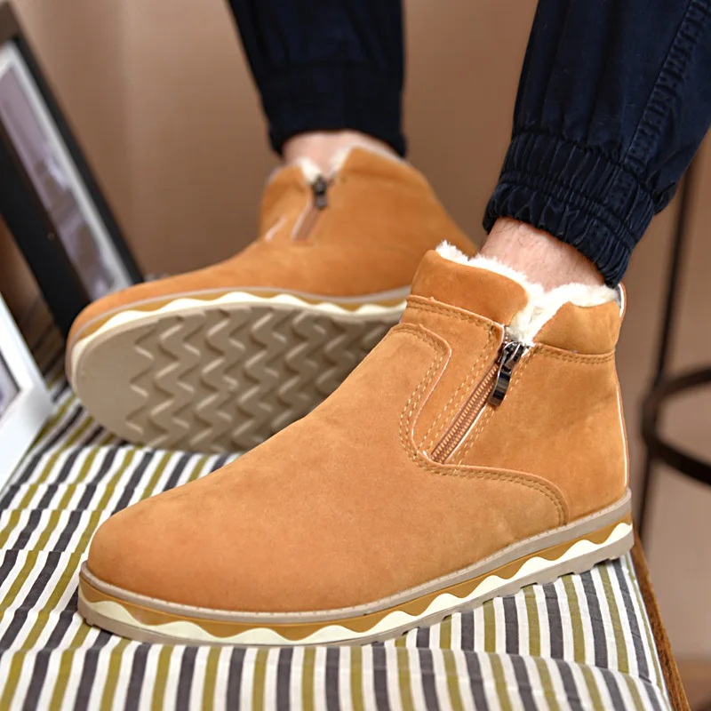 2018 мужские зимние теплые ботинки повседневная обувь мужская модная плюшевая