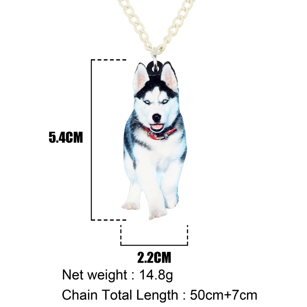 Новинка акриловая подвеска для ожерелья собак Bonsny в виде Сибирского хаски чокер