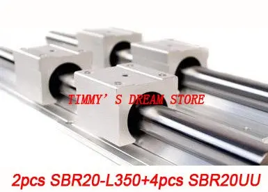 

Free Shipping 2pcs SBR20-350mm Linear Bearing Rails + 4pcs SBR20UU Bearing Locks CNC X Y Z