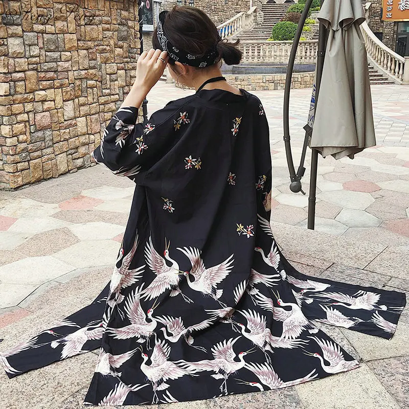 Женское кимоно yukata Кардиган с длинным рукавом кардиган в традиционном стиле