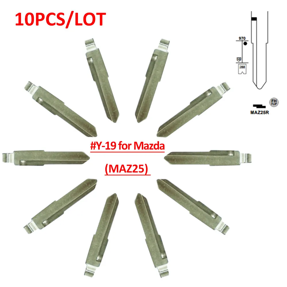 10 шт./лот KD900 металлическое полотно дистанционного ключа типа 19 # для Mazd a|Ключ от