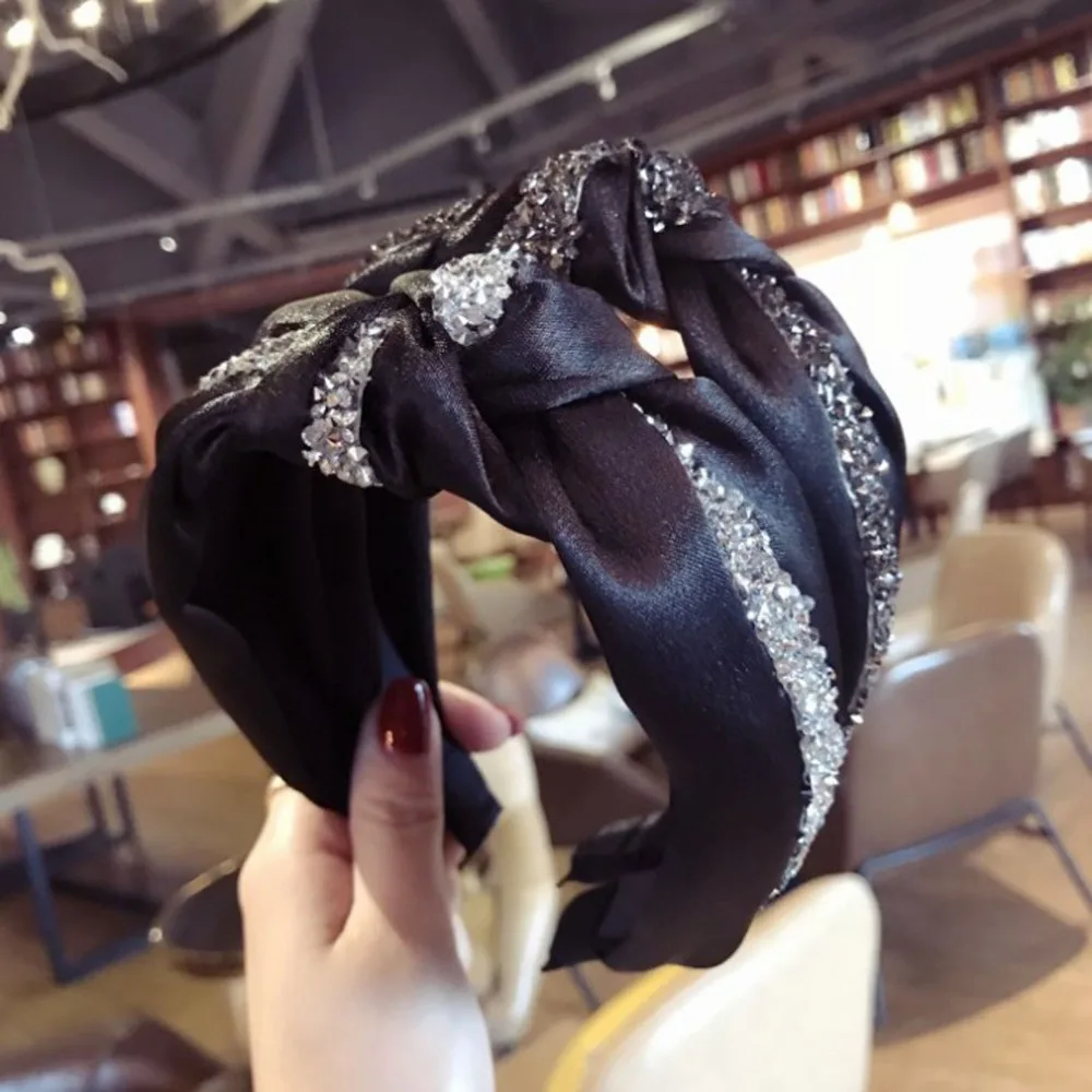 Модные весенние аксессуары для волос блестящая лента стразы высокого качества