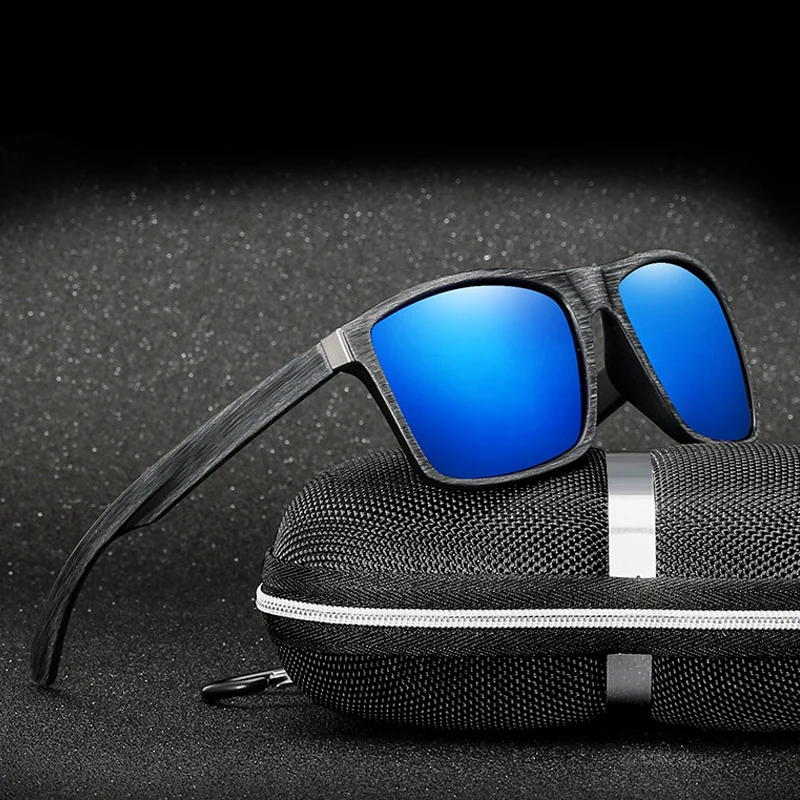 Винтажные квадратные поляризационные солнцезащитные очки мужские брендовые