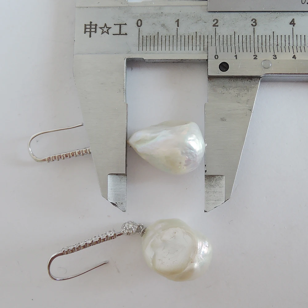 Серьги из натурального пресноводного жемчуга 100% с крючком серебра 925 пробы и