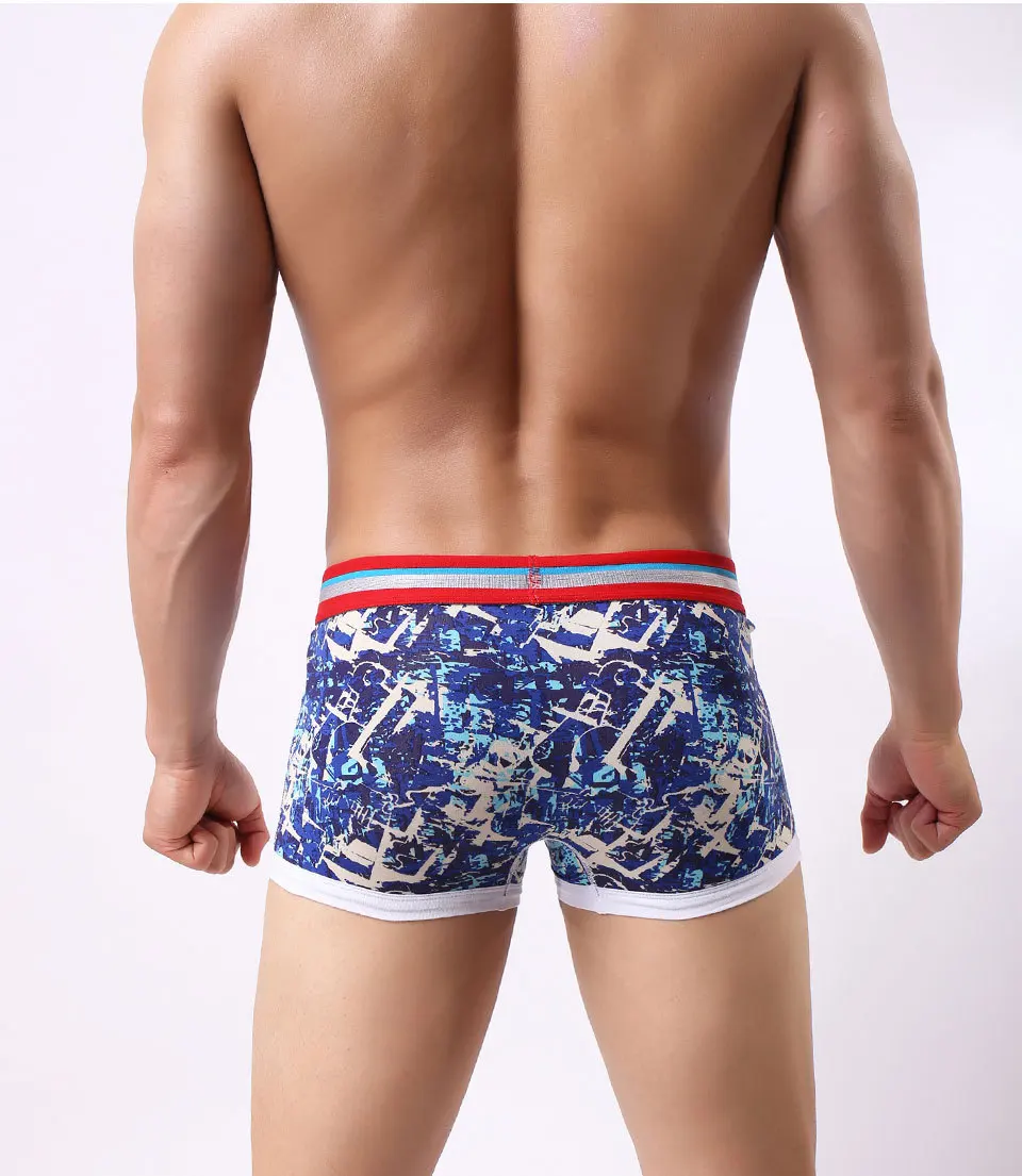 Бренд EXILIENS, мужское нижнее белье, боксеры, хлопок, цветной принт, Cueca Masculina Boxershorts, мужские боксеры, трусы, размер M-2XL 102201