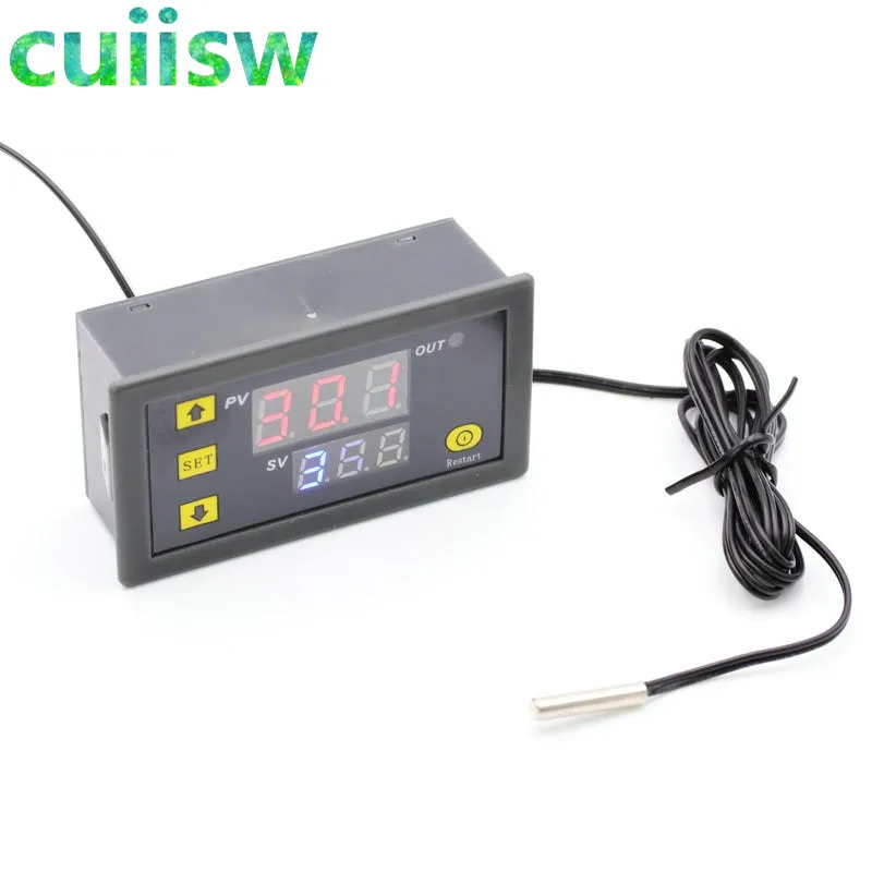 AC110V 220V цифровой контроллер температуры DC12V красный и синий Дисплей 20а 55 120