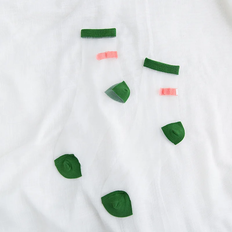 

1 Pair Harajuku 13 Colors Summer Women Socks Crystal Lace Media Sweet Short Thin Girl Candy Color Dots Visible Fluffy Sock W1210