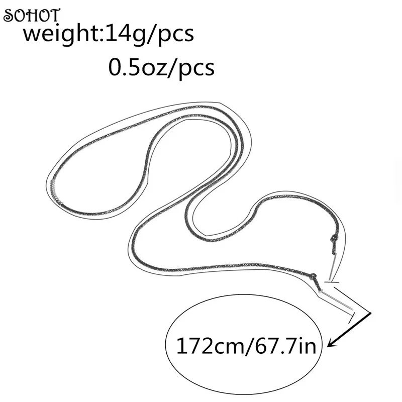 SOHOT Трендовое женское длинное колье из сплава с бусинами ошейник сделай сам