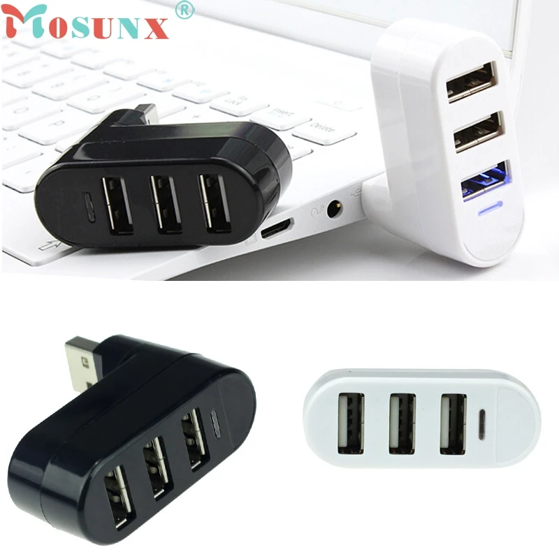 ECOSIN2 3 порта концентратор USB 2 0 Мини Поворотный сплиттер адаптер - Цена: 