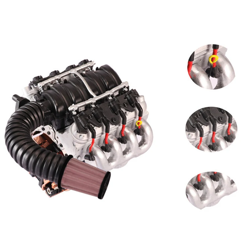 V8 6.2L Simulation Engine Cover Radiator Motor Fan For 1/10 Scale Trx4 Jeep Land Rover D90/110/130 Rc Car Parts | Автомобили и