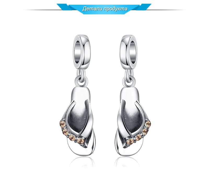 JewelryPalace 925 пробы серебро шампанское кубического циркония тапочки очарование подходит Браслеты как подарки для Для женщин Модные украшения