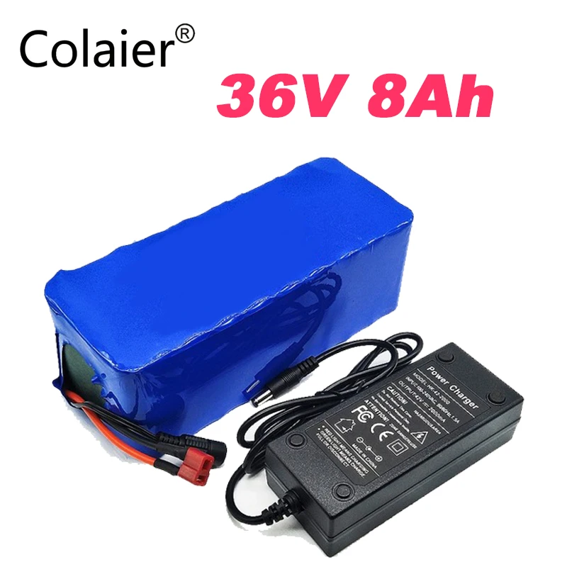 Colaier 36V 8ah 500W 18650 lithium battery 8000mAh Electric bike for electric bicycle 2A charge | Электроника