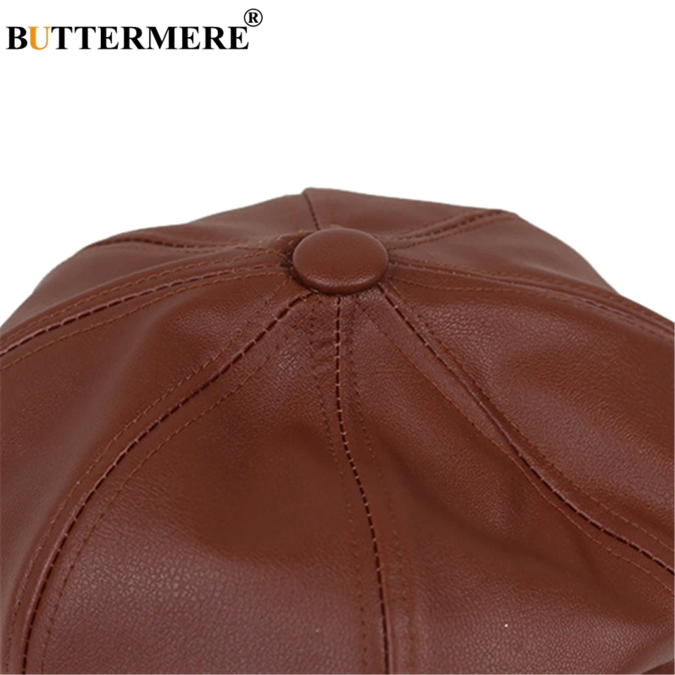 BUTTERMERE Кепка Newsboy из искусственной кожи, женская кепка Гэтсби, красная элегантная британская Мужская Весенняя Классическая винтажная Кепка для художников, плоская кепка s и головные уборы