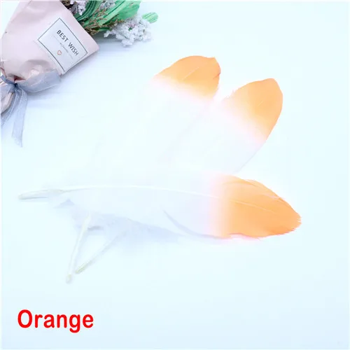 Orange-10pcs Натуральные утиные и гусиные перья 4-20 см цветные перья для свадебной вечеринки, украшения для самодельного изготовления, перья - Цвет: Orange-10pcs