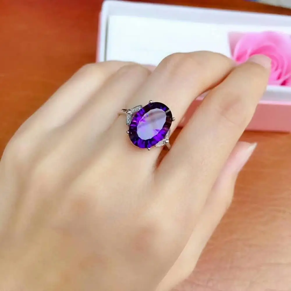 

shilovem 925 sterling silver Piezoelectricity amethyst Rings pendants fine Jewelry send necklace new wedding plant mtz1014992agz