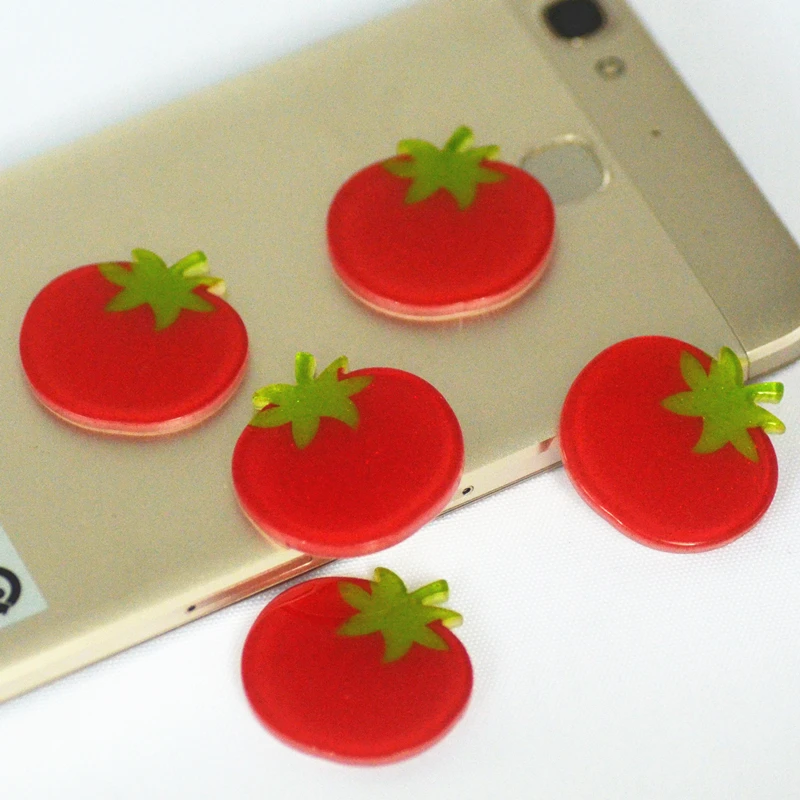 28 мм плоские блестящие помидоры фруктовый плоский ломтик кабошоны из смолы