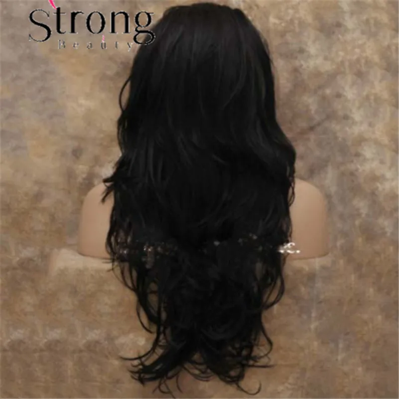 StrongBeauty кружевной передний Длинный прямой Auburn/медный красный высокий тепловой парик из синтетического материала Выбор цвета