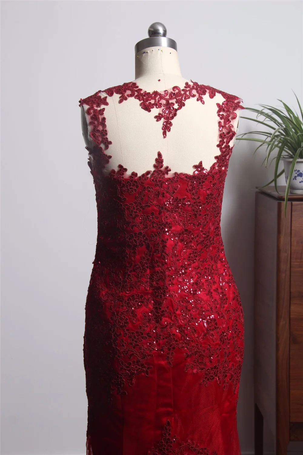 Vestido de festa 2018 модный тренд винно красные вечерние платья Длинные иллюзионные