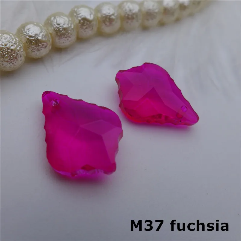 M37 fuchsia 22 мм/38 мм в Форме Кленового Листа, хрустальные подвески, люстра, стеклянные призмы, сделай сам, лампа, занавеска, аксессуары, защита от солнца, ювелирные изделия, Висячие капли - Цвет: M37 fuchsia
