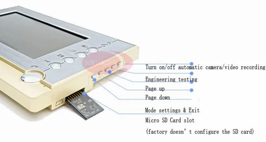 Видеодомофон с записью на SD видео мониторы для видеонаблюдения CCD камера Rfid