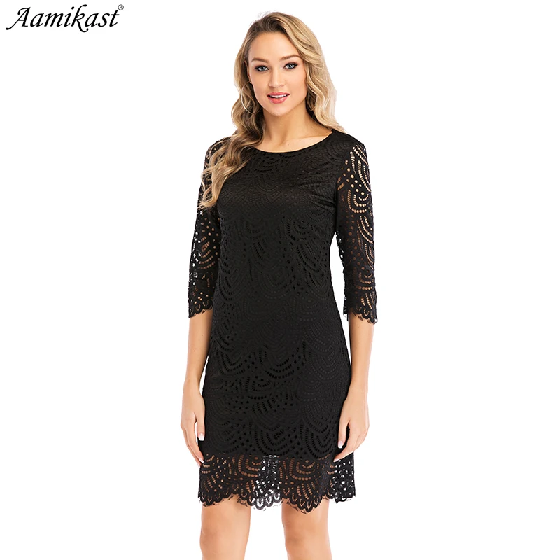 

Женское винтажное платье-футляр с круглым вырезом и рукавом три четверти