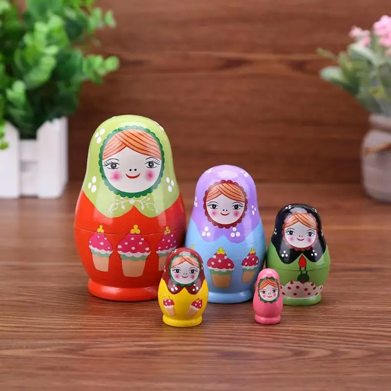 5/10 шт. деревянная матрешка Краски для девочек русская матрешка куклы набор новинки в категории игрушки украшения дома орнамент подарки веселые игры
