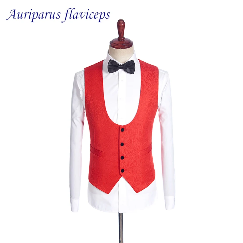 Same as picture Print Suit Waistcoats Class V Collar Suit Vest Print Suit Vest Waistcoats 1 Piece Man Top Man Vest - Цвет: Same as picture