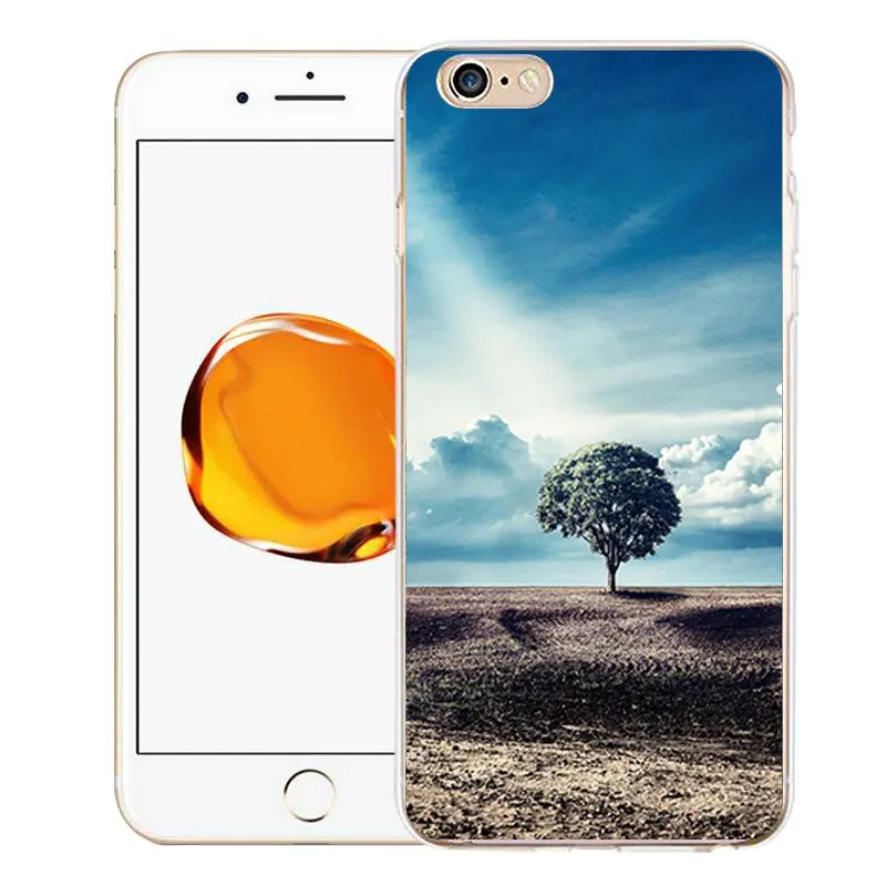 QMSWEI TPU прозрачный телефон чехол для iPhone 6G 6s 7 8 plus x мягкий вид дерево небо облако 4 5se