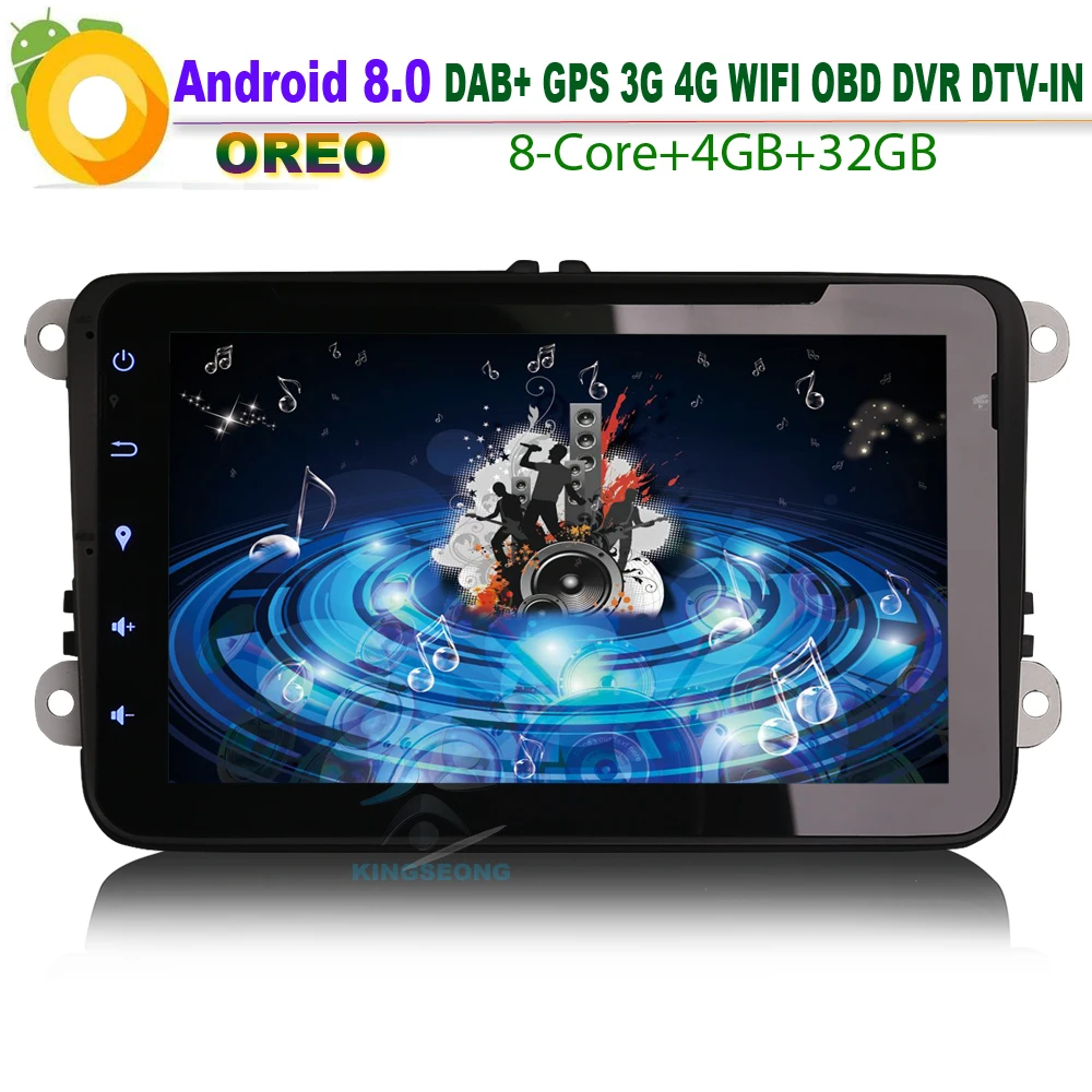 8 &quotAndroid 0 DAB + Sat Nav CD автомобильный стерео WiFi 3G RDS BT DVD Радио SD DVR DTV IN USB GPS для VW PASSAT CC