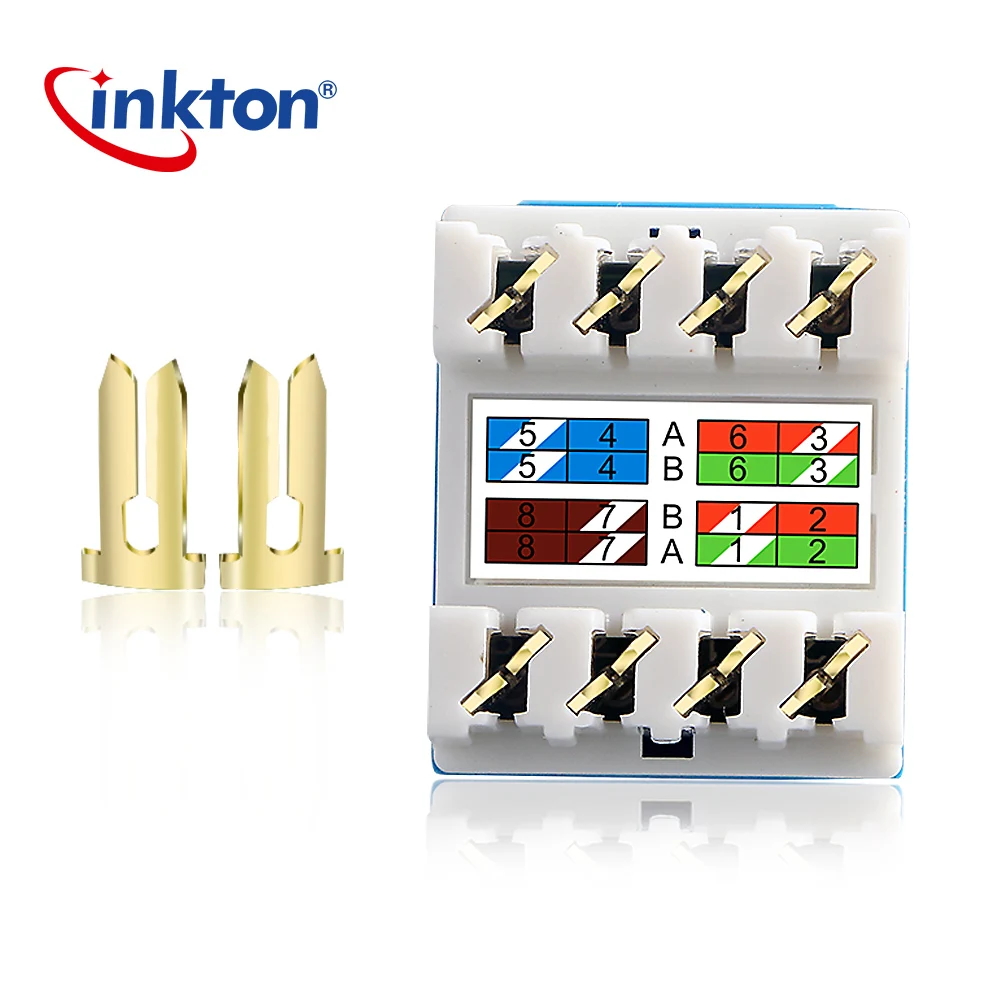 Inkton неэкранированный сквозной UTP Cat6 Keystone Jack RJ45 разъем позолоченный модуль