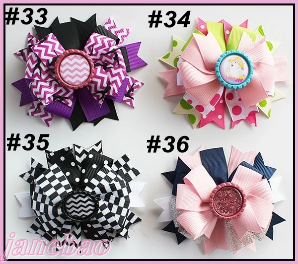 Бесплатная доставка 30 шт. модный многослойный бутиковый бант для волос размером 4