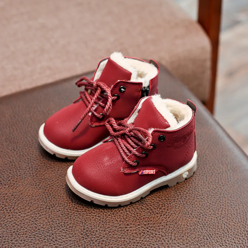 2020 детские зимние ботинки для девочек и мальчиков модные с мягкой подошвой