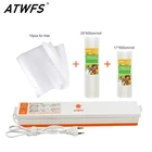 ATWFS вакуумный упаковщик, упаковочная машина для вакуумных пакетов, упаковщик включает 15 пакетов и рулонов упаковки 25 см + 17 смх500 см