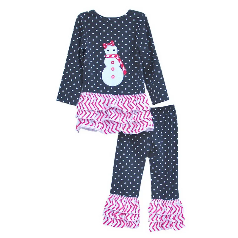 Новинка детей горчица пирог бутик одежды горошек снеговика вершину хлопок